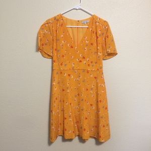 Madewell yellow floral silk belladonna dress